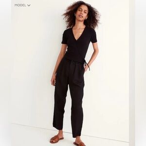 NWT Madewell Ribbed Wrap Crop Top Size S